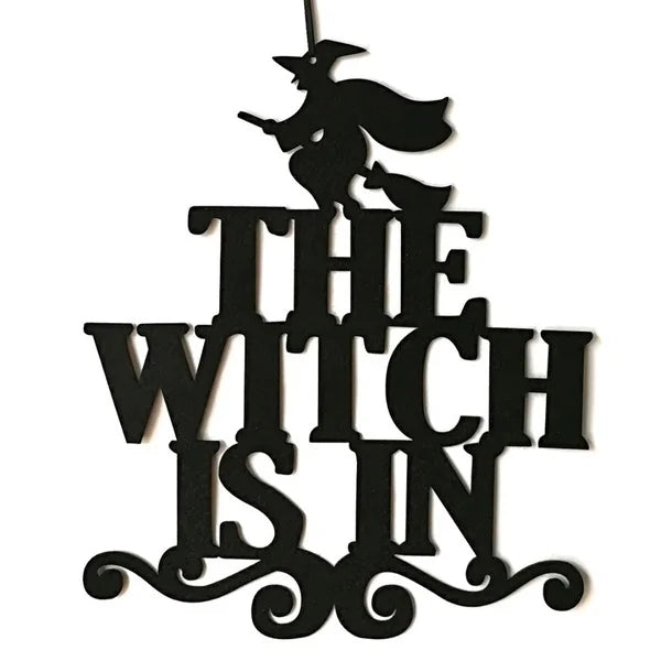 Halloween Door Decoration- "The Witch Is In" Hanging Sign