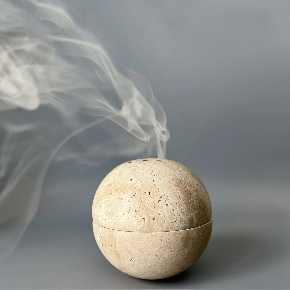 9 Holes Natural Travertine Incense Burner
