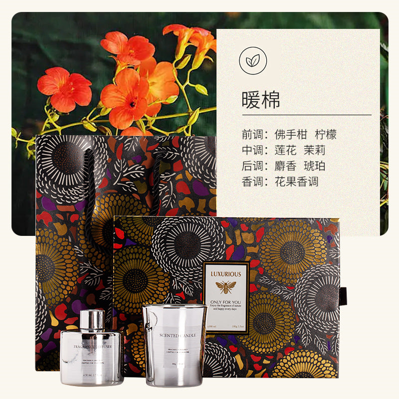 Two-Tone Electroplated Candle Gift Set