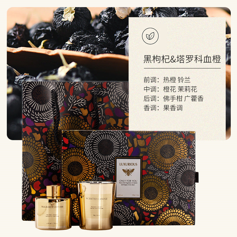 Two-Tone Electroplated Candle Gift Set