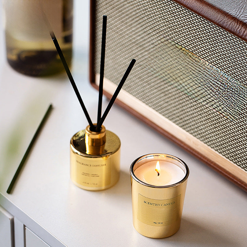 Two-Tone Electroplated Candle Gift Set