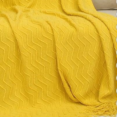 Knitted Wave Throw Blanket