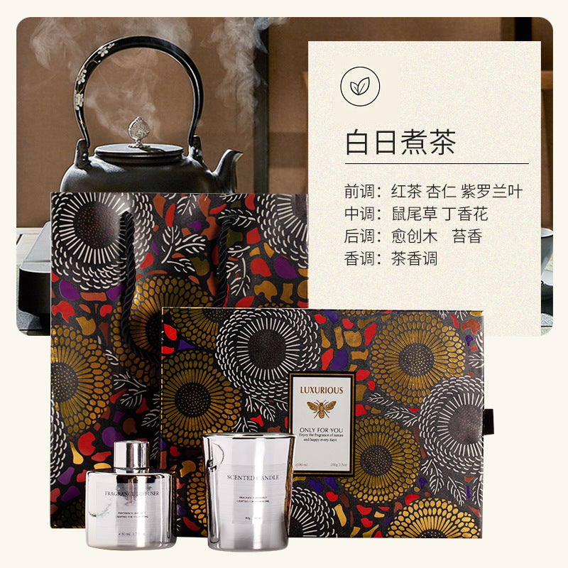 Two-Tone Electroplated Candle Gift Set