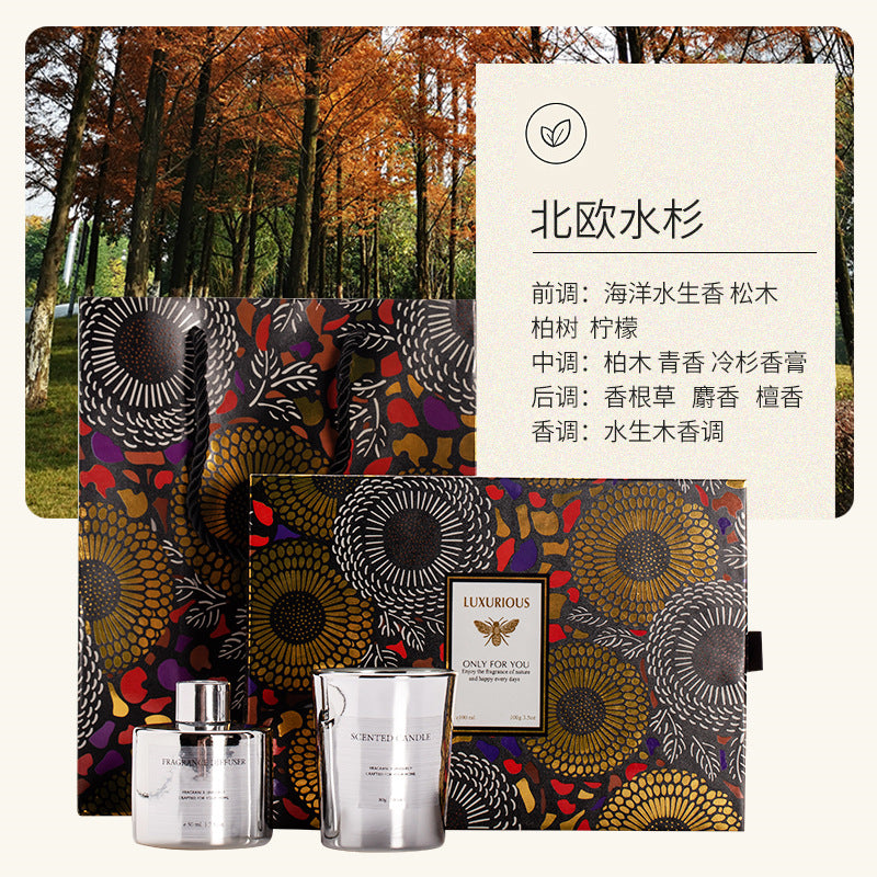 Two-Tone Electroplated Candle Gift Set