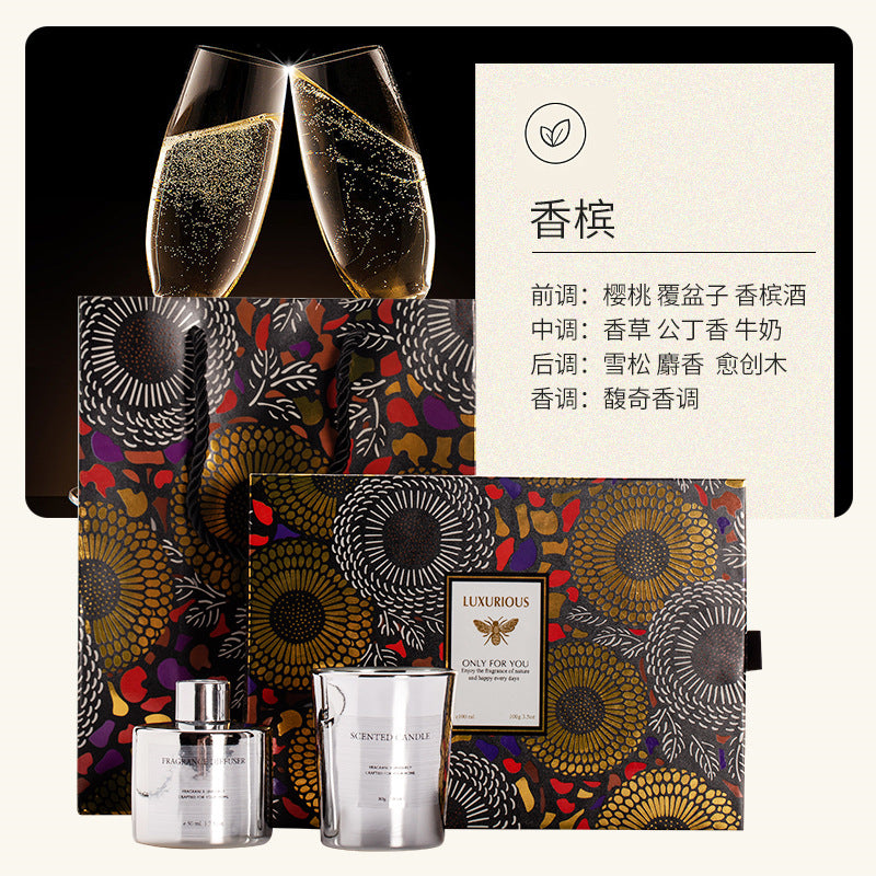 Two-Tone Electroplated Candle Gift Set