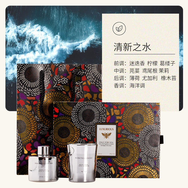 Two-Tone Electroplated Candle Gift Set