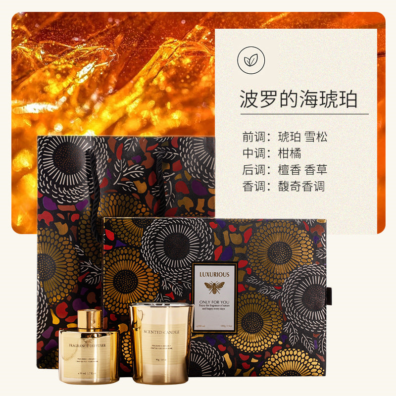 Two-Tone Electroplated Candle Gift Set