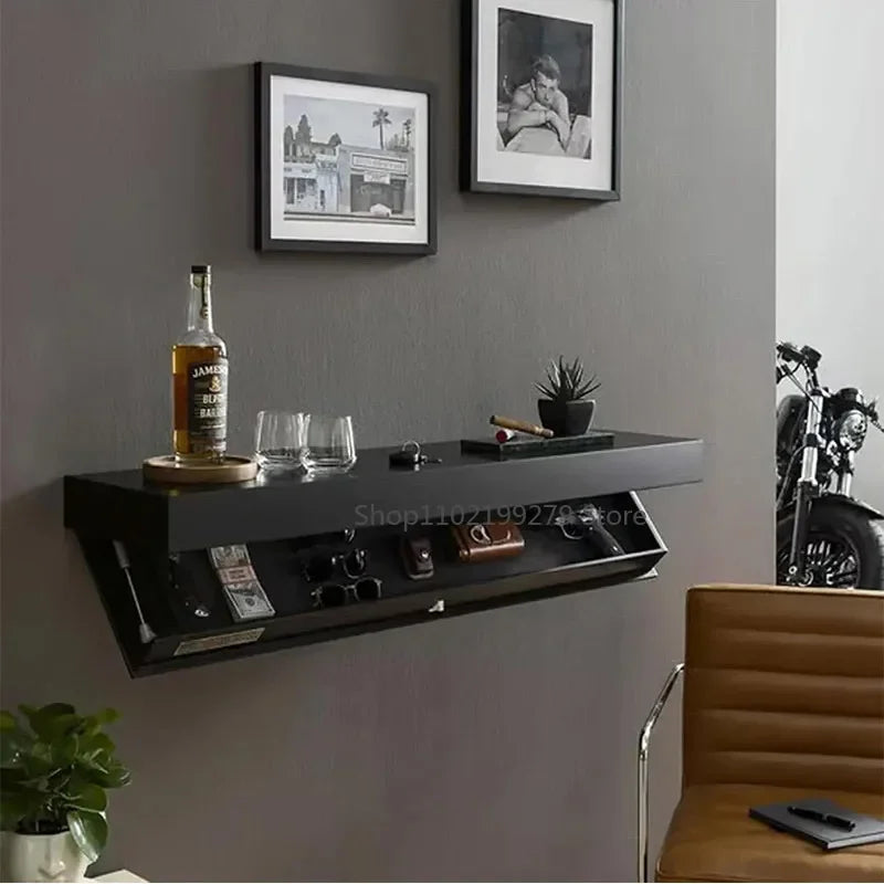 Wood Floating Wall Shelf with Hidden Secret Compartment