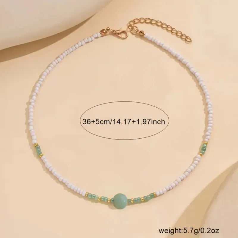 Green Geometric Pendant Necklace