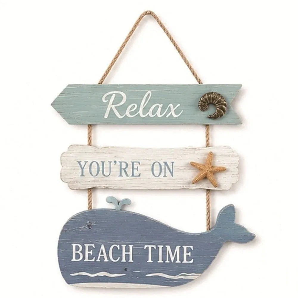 Coastal Wooden Flip Flop Wall Hanging | Ocean-Themed Farmhouse Décor
