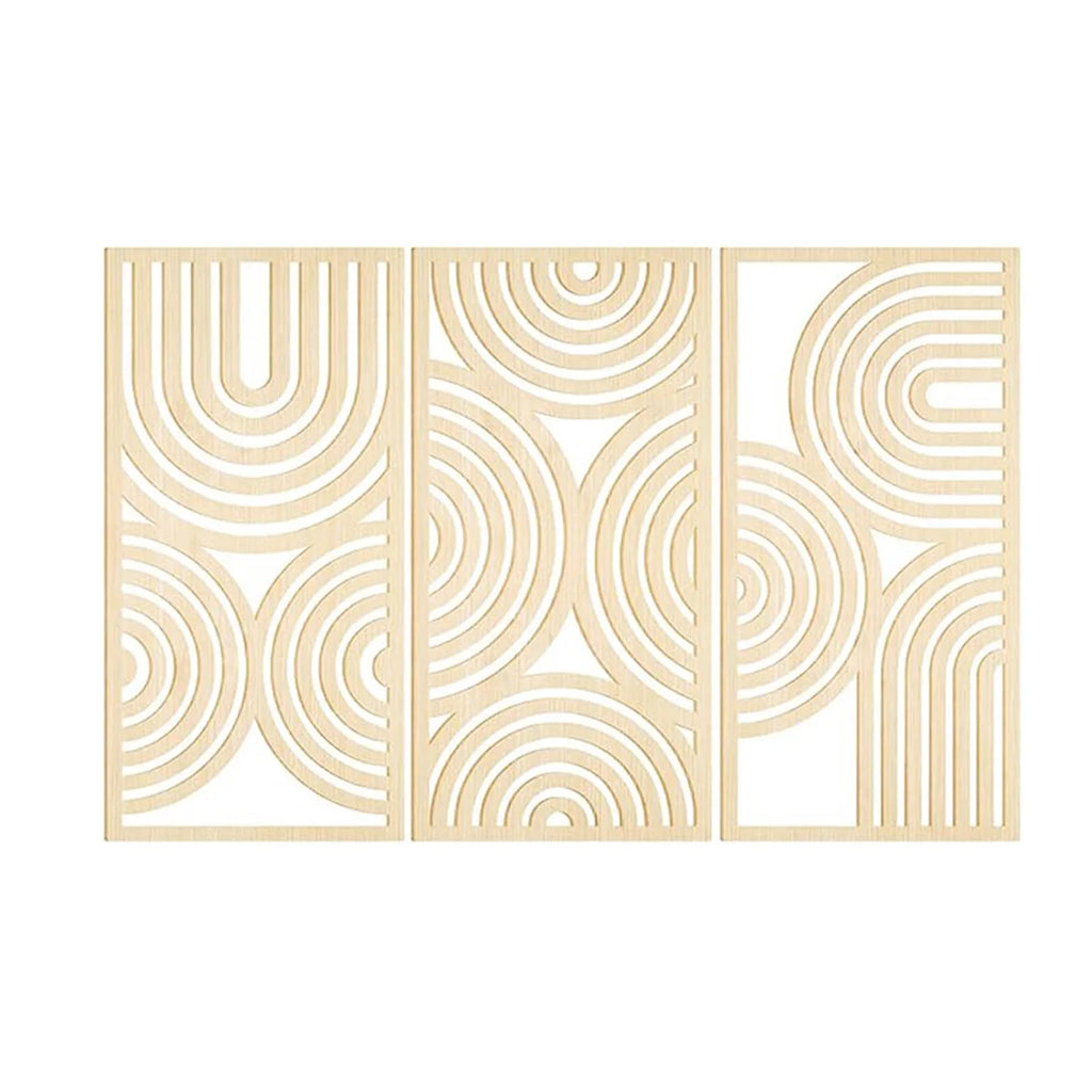 3pcs Wooden Abstract Wall Art Deco
