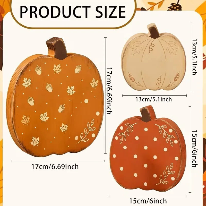 Wooden Farmhouse Pumpkin Ghost Ornament
