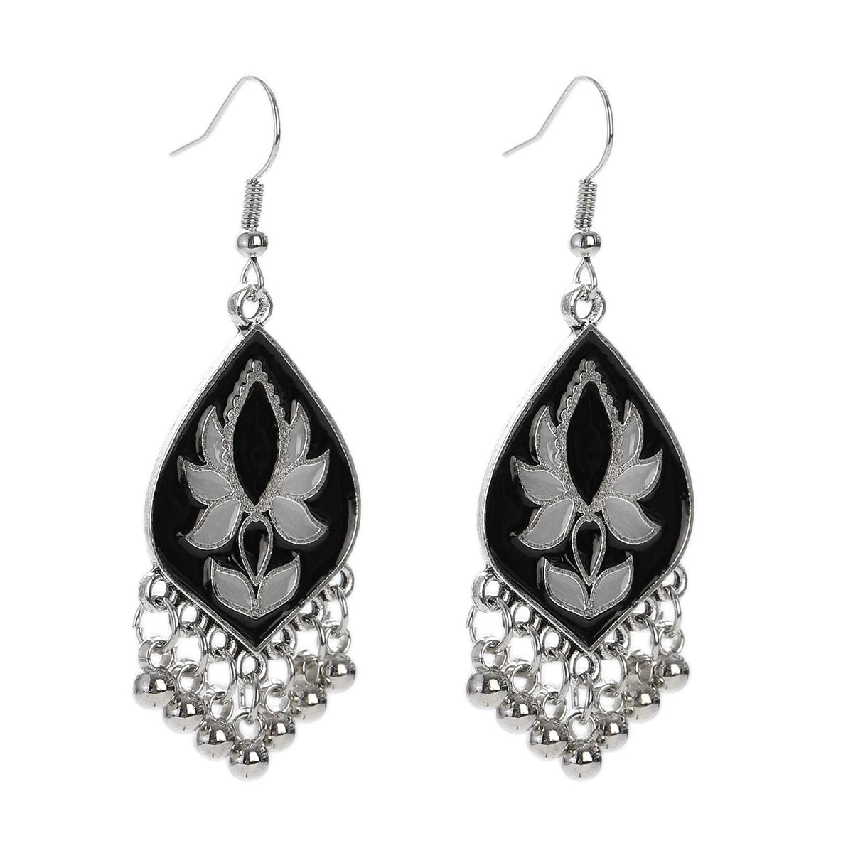 Floral Tassel Drop Earrings