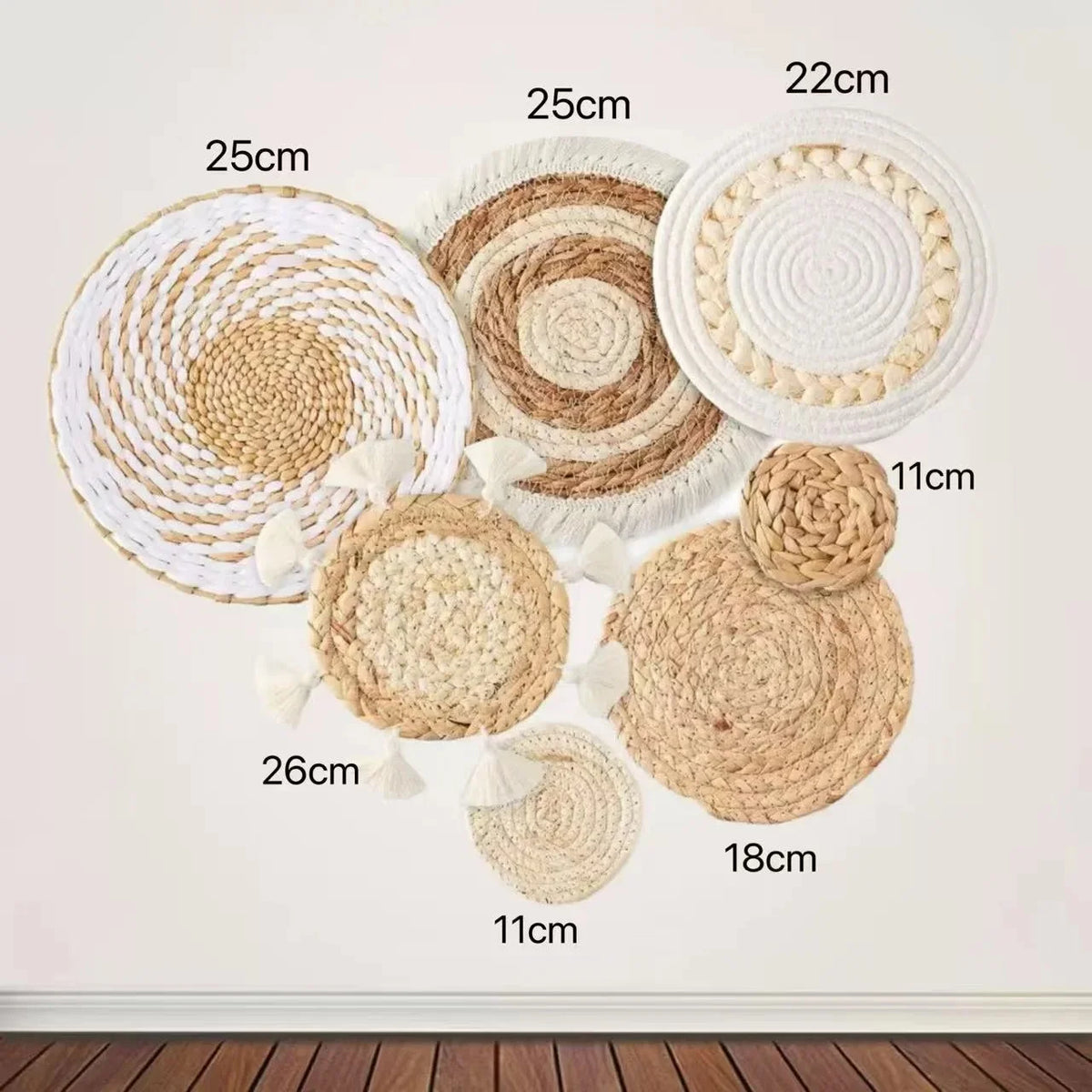 Straw Woven Wall Hanging Set