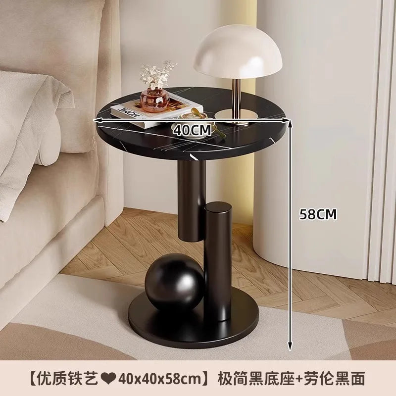 Round Metal Coffee Table with Storage