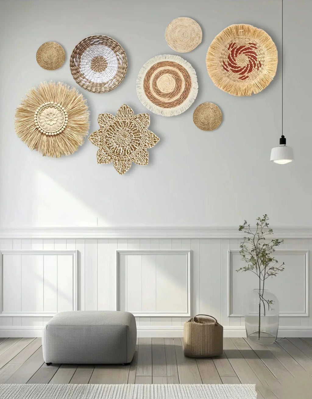 Straw Woven Wall Hanging Set