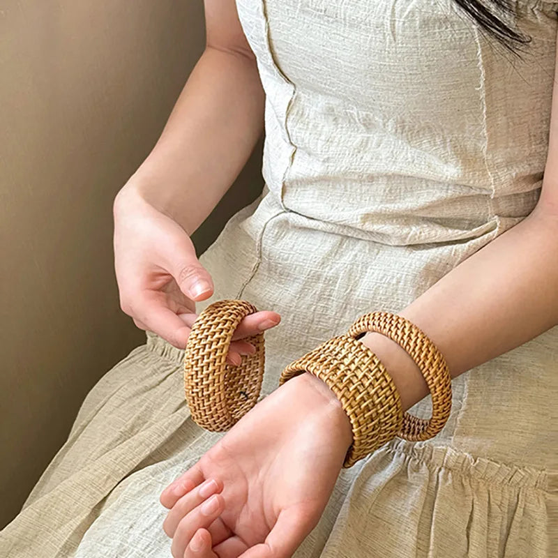 Rattan Knit Cuff Bracelet