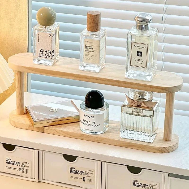 2-Tier Wooden Desktop Organizer Shelf