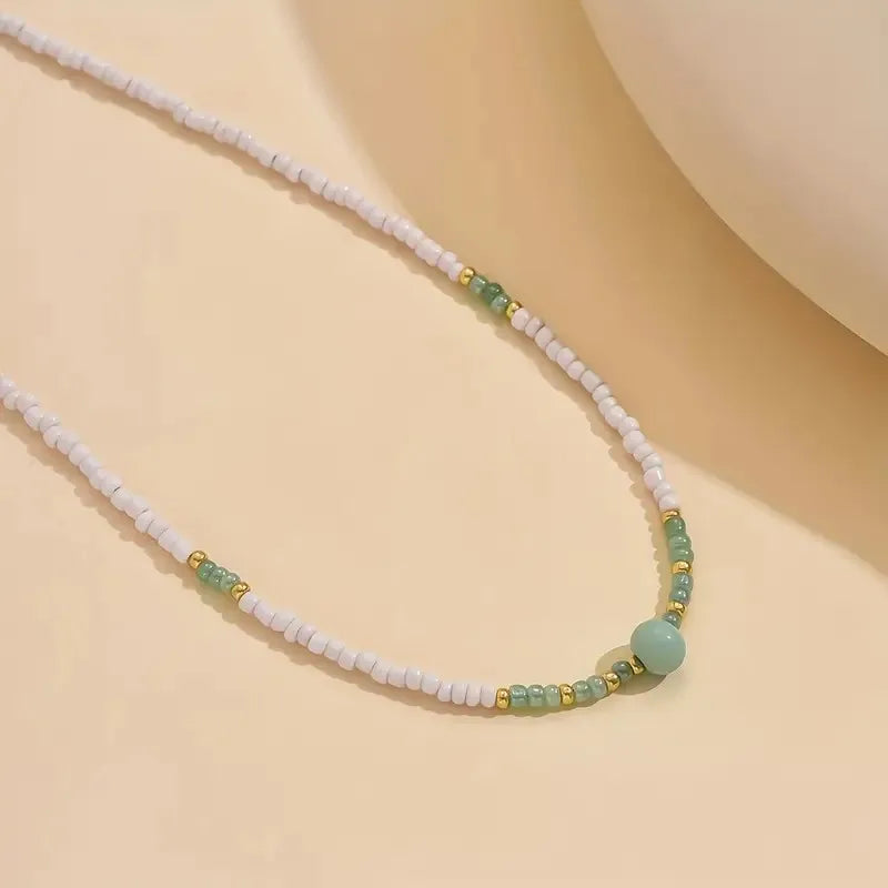 Green Geometric Pendant Necklace