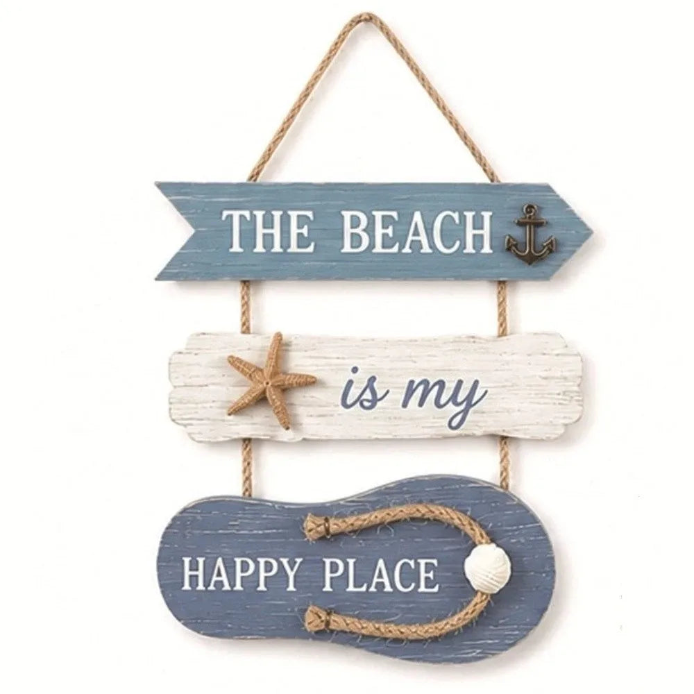 Coastal Wooden Flip Flop Wall Hanging | Ocean-Themed Farmhouse Décor