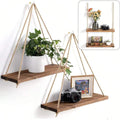 Wooden Swing Hanging Hemp Rope Shelve