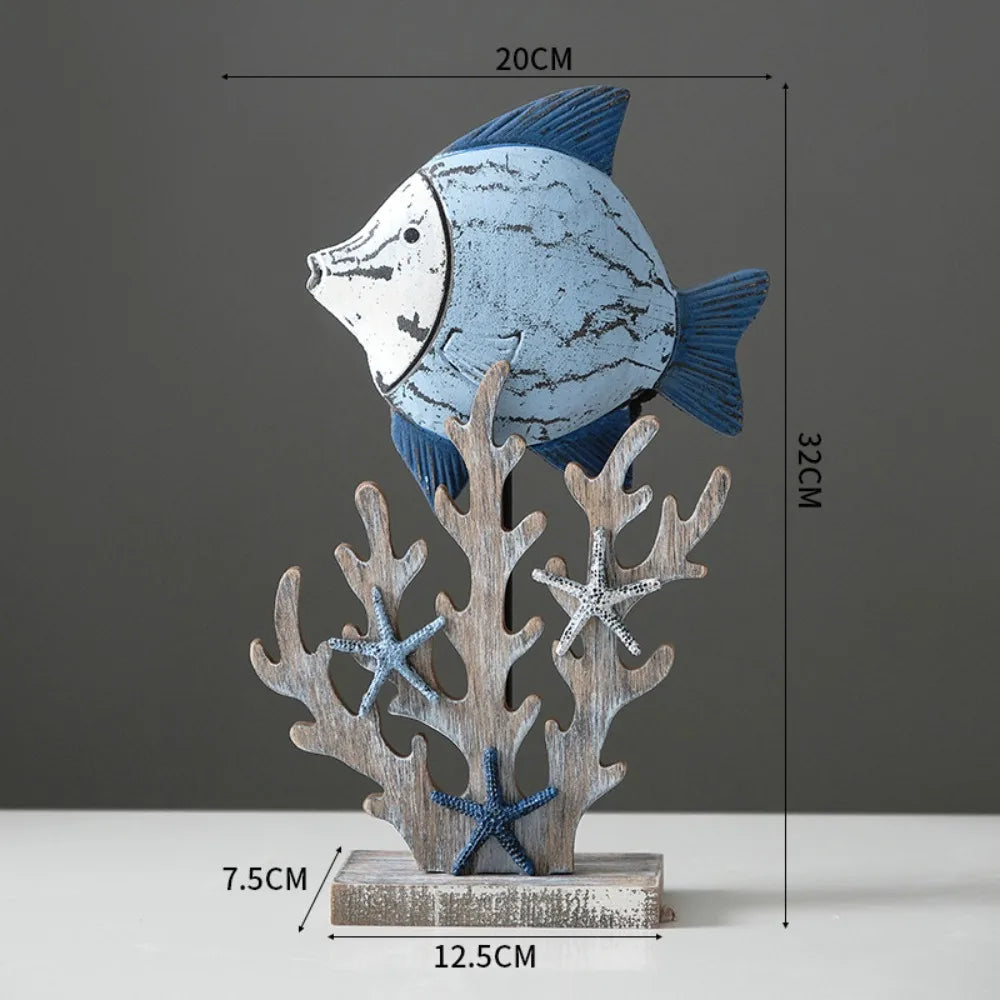 Handmade Wooden Ocean Animal Figurines