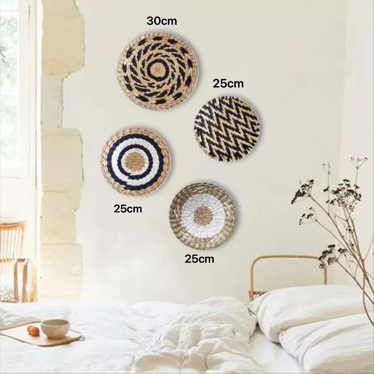 Straw Woven Wall Hanging Set