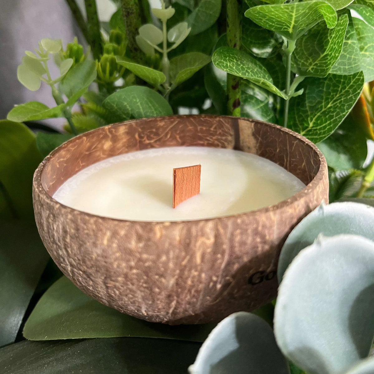 Handmade Coconut Shell Lavender Candle