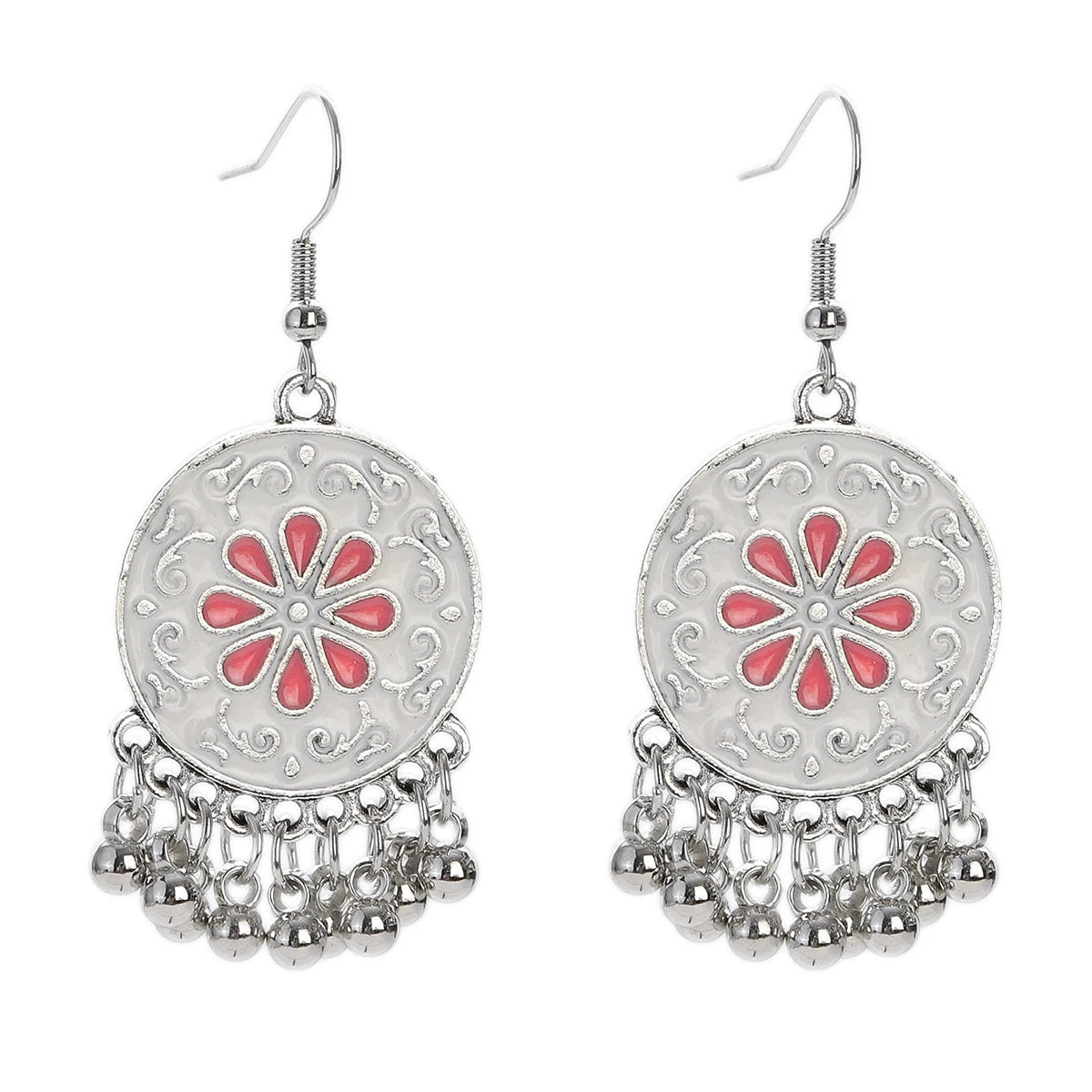 Floral Tassel Drop Earrings
