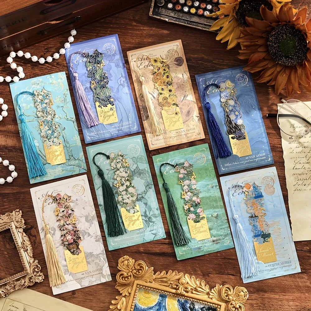 Vintage Hollow Metal Bookmark with Long Tassel