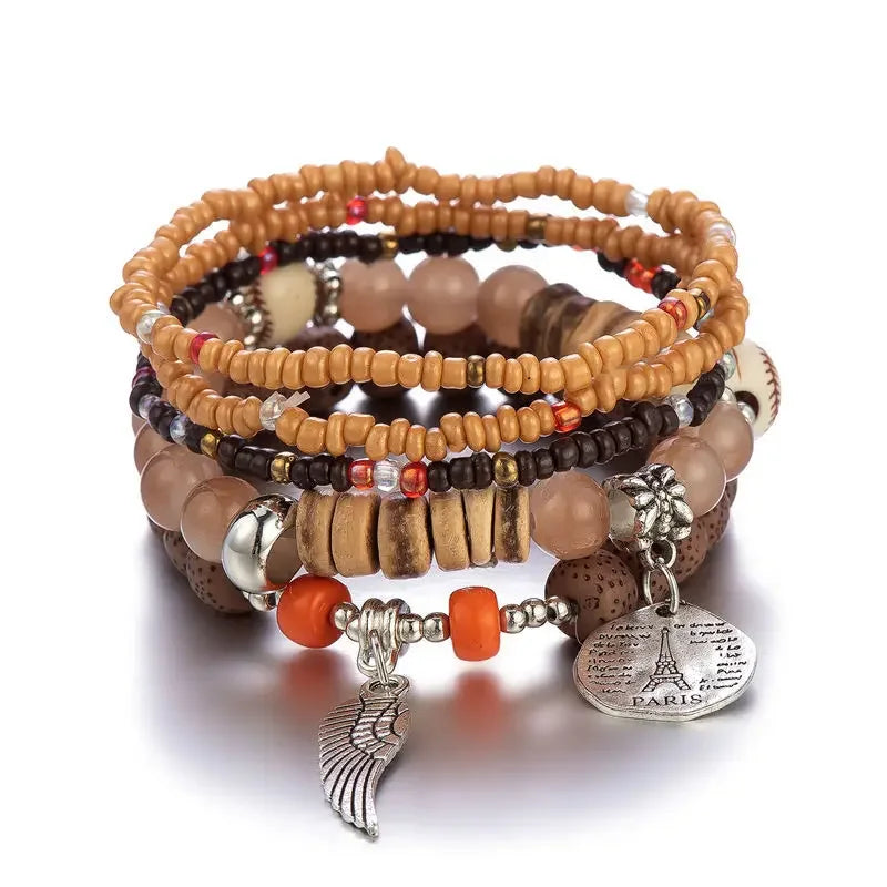 Tree of Life Wood Bead Bracelet