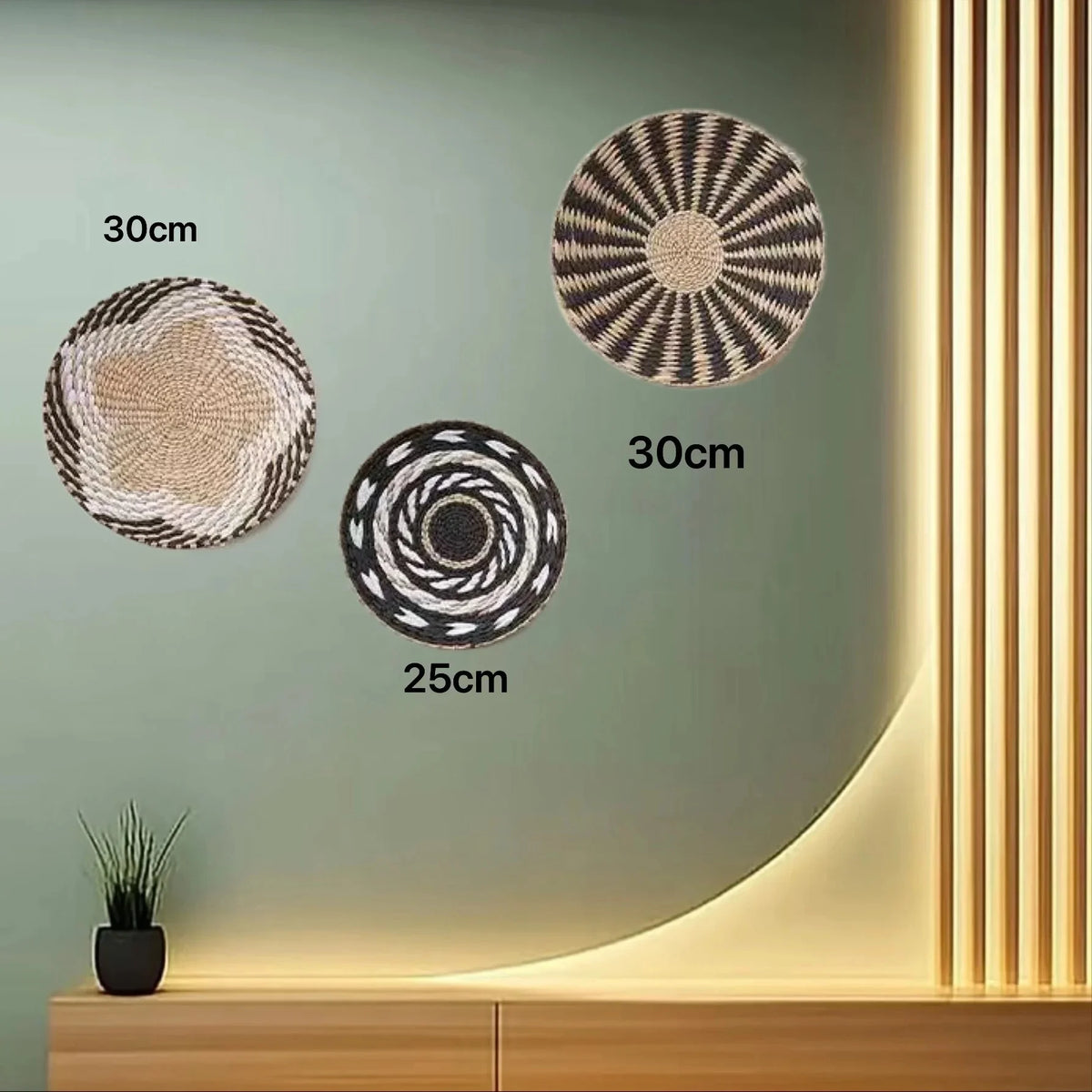 Straw Woven Wall Hanging Set
