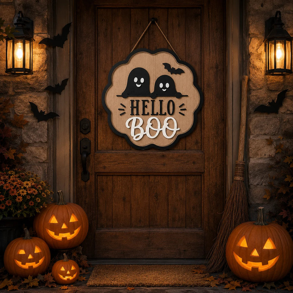 Personalized Cursive Halloween Wooden Name Sign