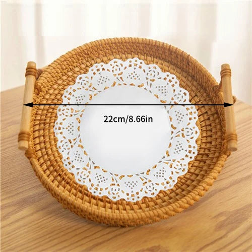 Rattan Tray with Strap Handle