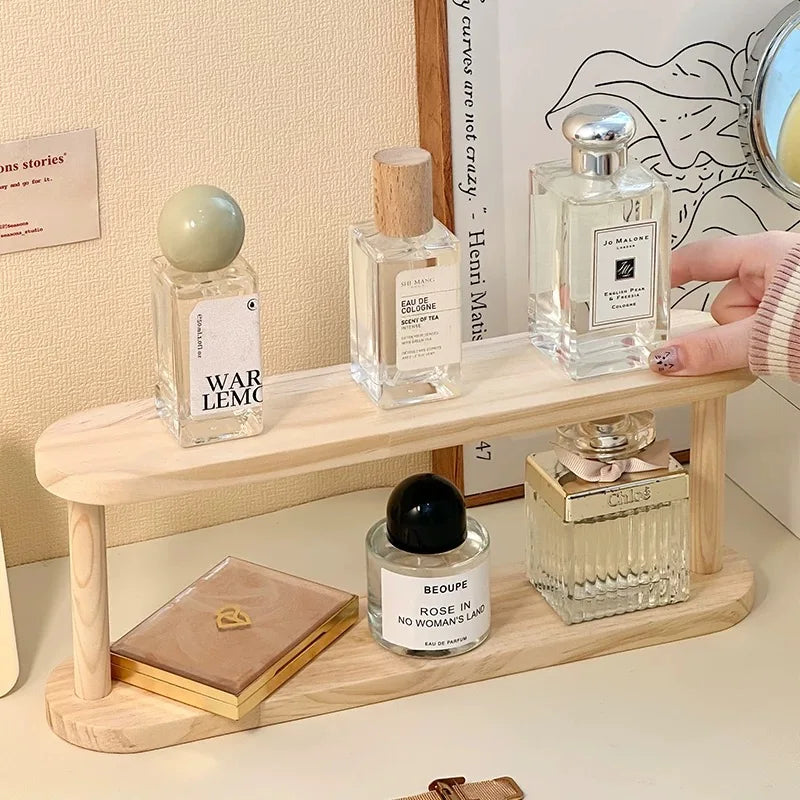 2-Tier Wooden Desktop Organizer Shelf