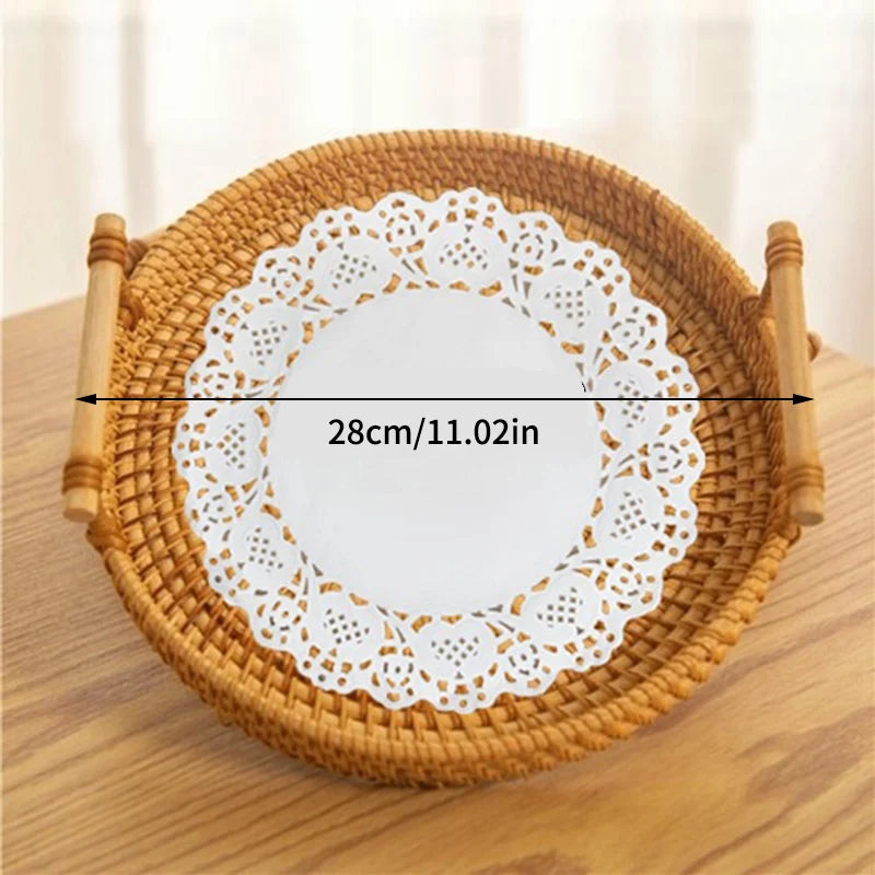 Rattan Tray with Strap Handle