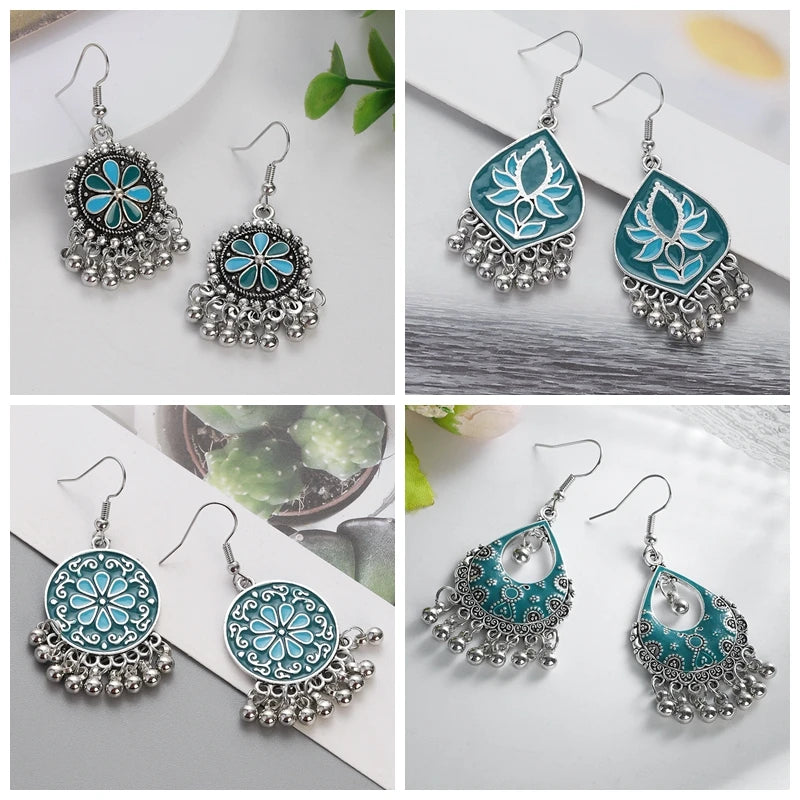 Floral Tassel Drop Earrings