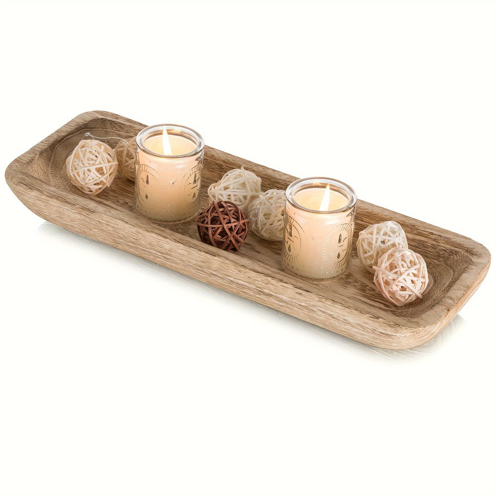 Handcrafted 16-Inch Decorative Wooden Tray/Bowl