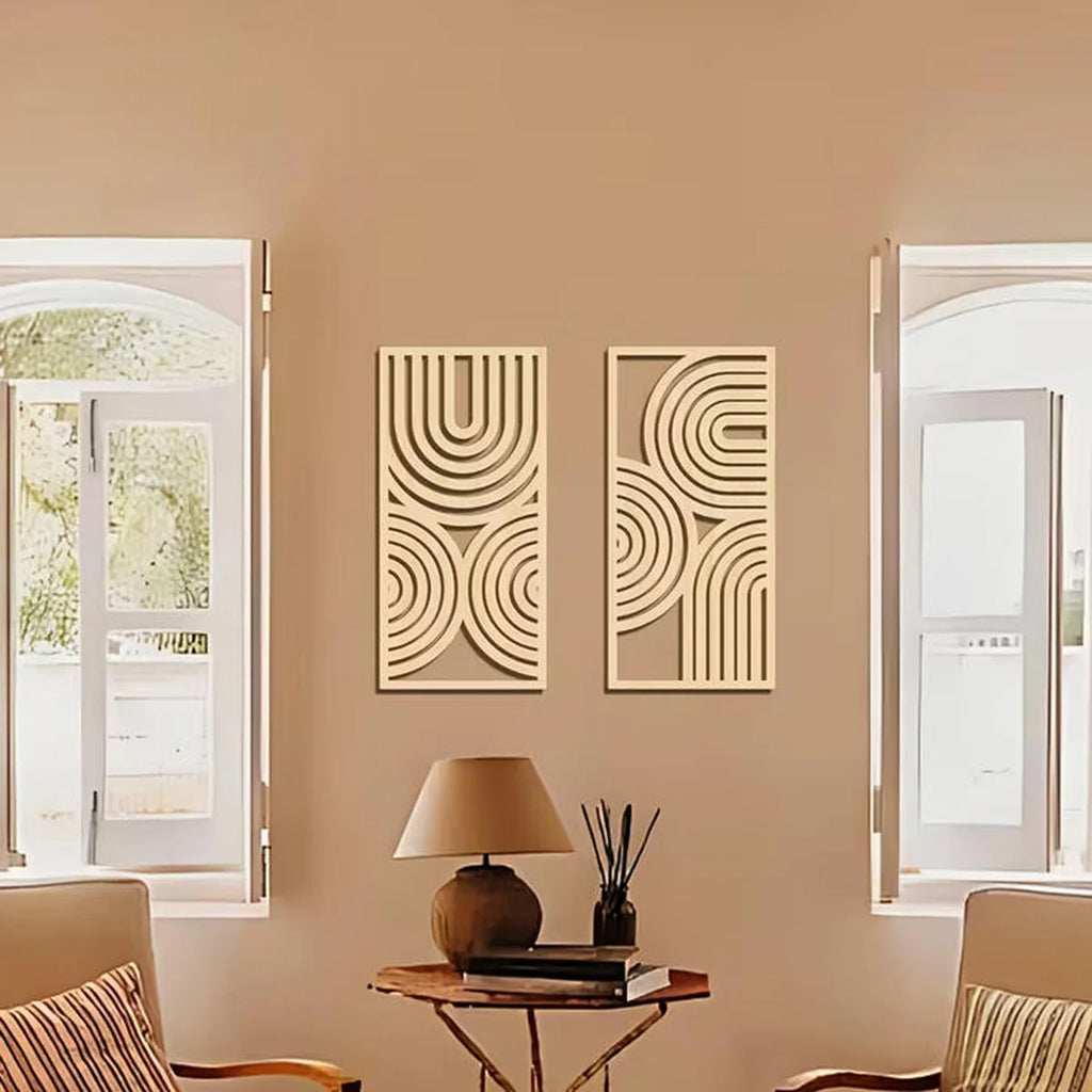 3pcs Wooden Abstract Wall Art Deco