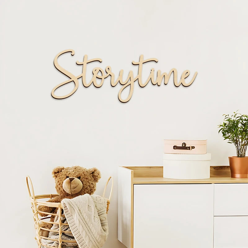 Rustic Wooden Storytime Wall Sign