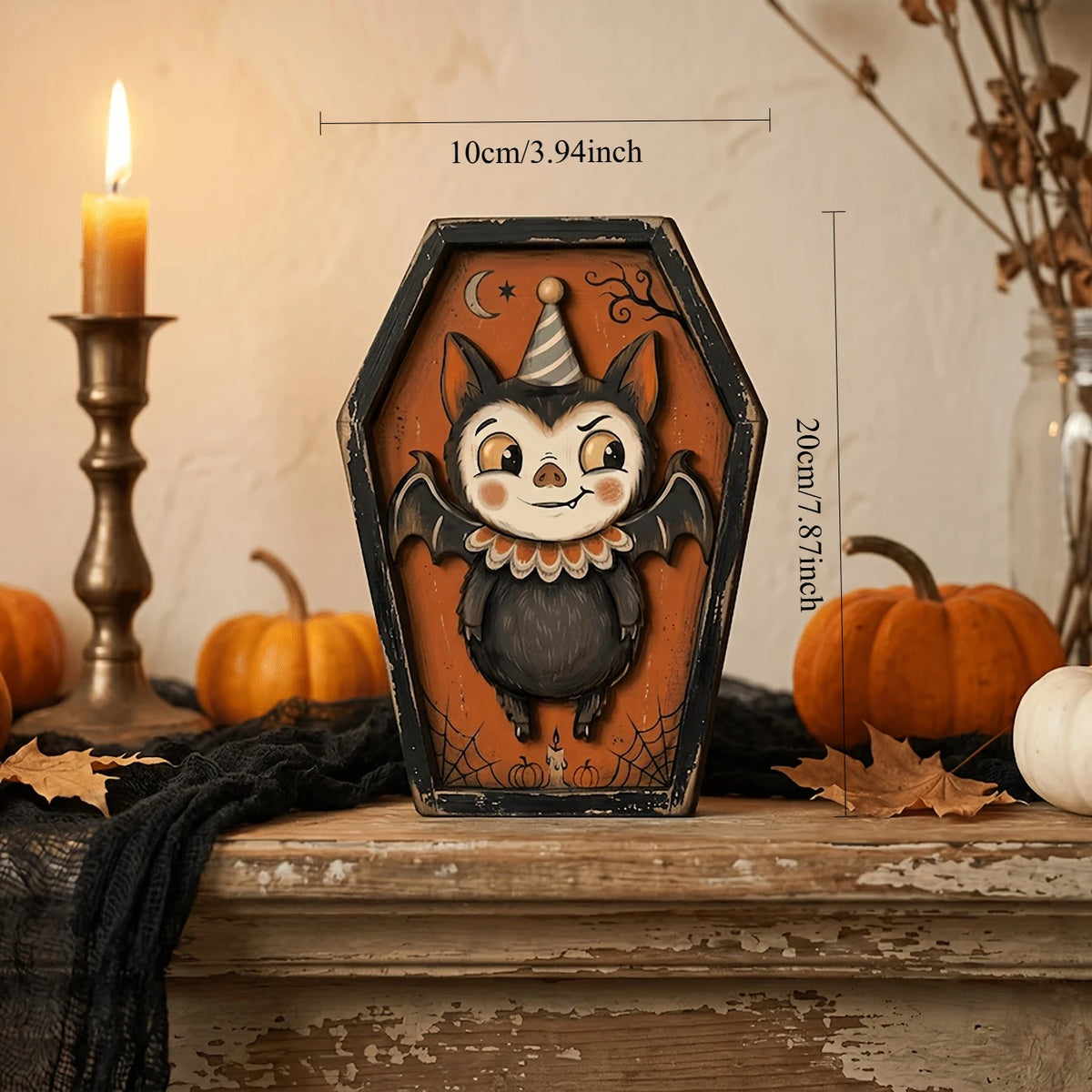Flat Printed Retro Halloween Wooden Plaque