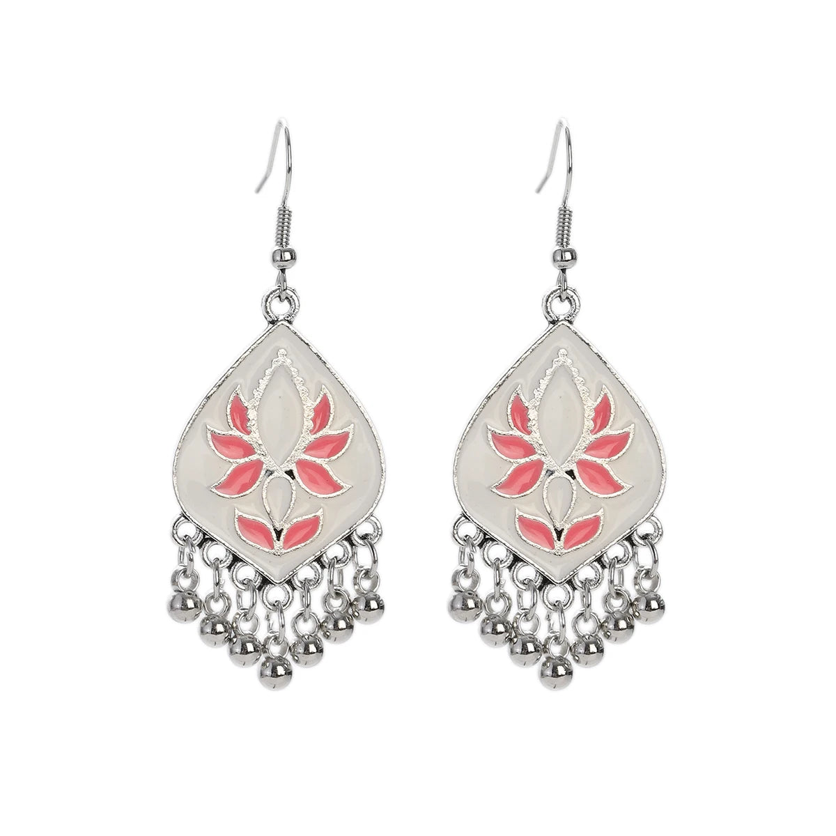Floral Tassel Drop Earrings