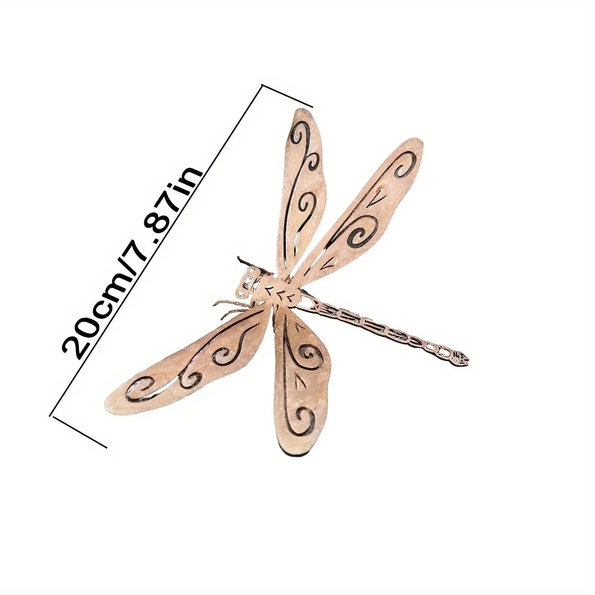 Rustic Metal Dragonfly Garden Statue