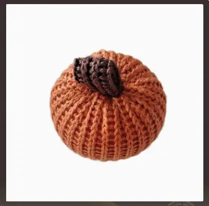 Handmade Rustic Farmhouse Knitted Pumpkin Decor Set