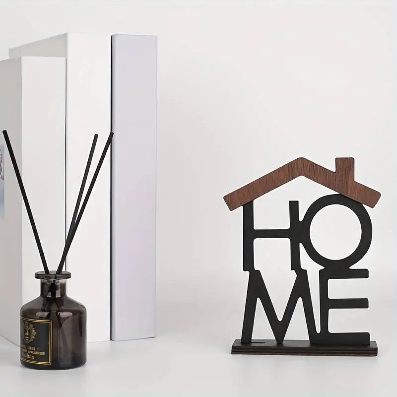 Wooden House-Shaped Home Ornament