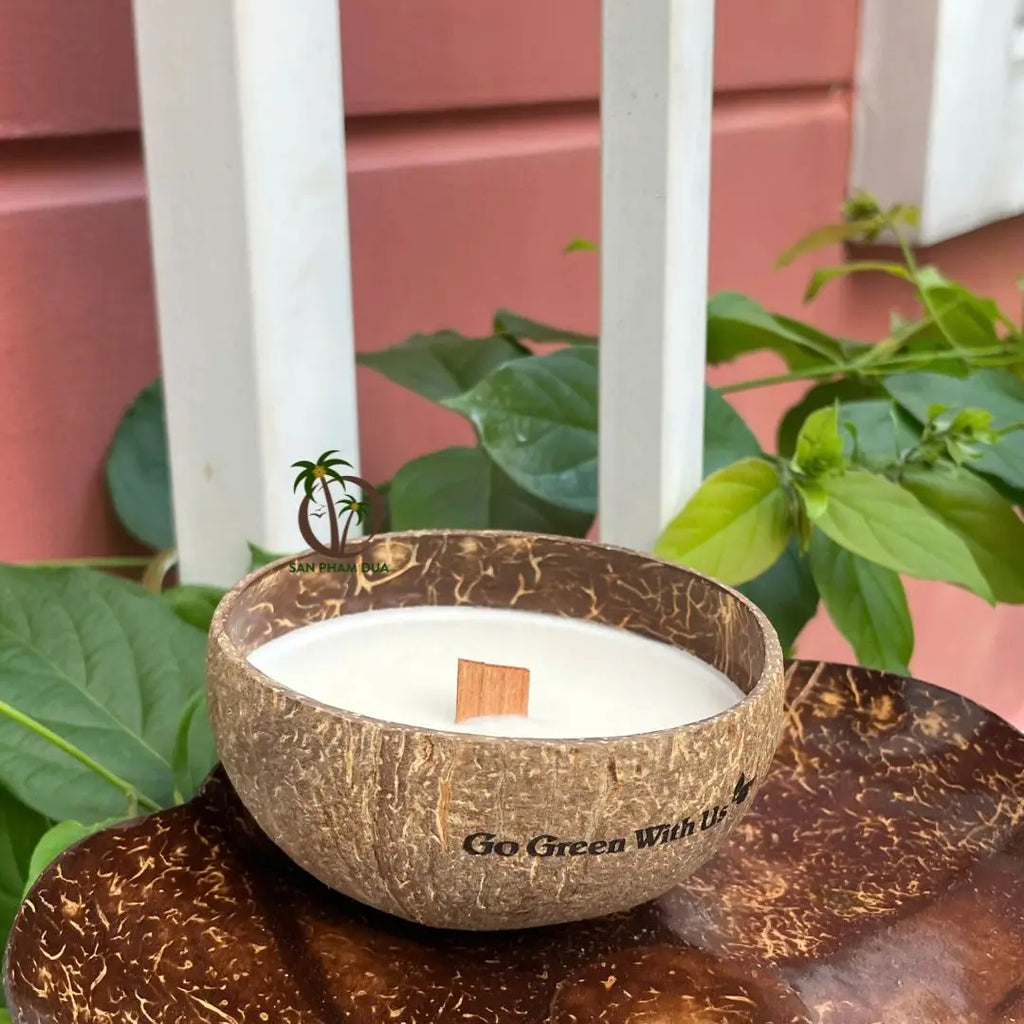 Handmade Coconut Shell Lavender Candle