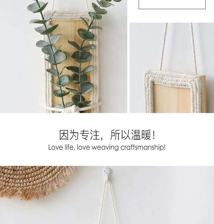 Bohemian Woven Rope and Wood Wall Hanger