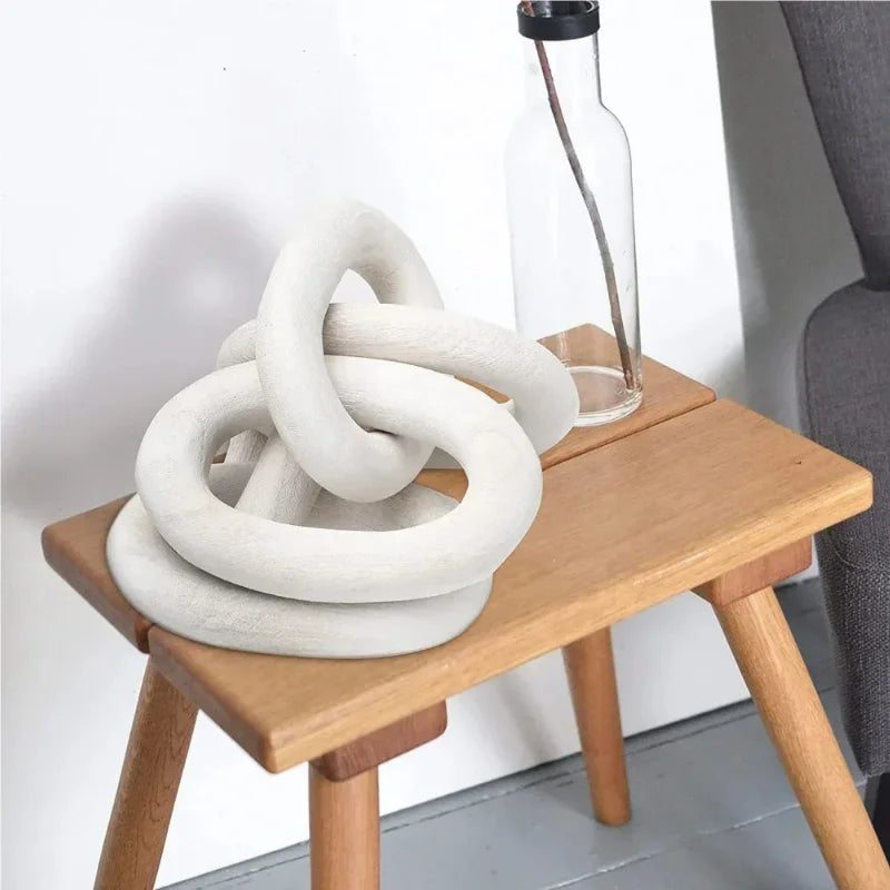 Hand-Carved Wooden Chain Link | Rustic Home Ornament