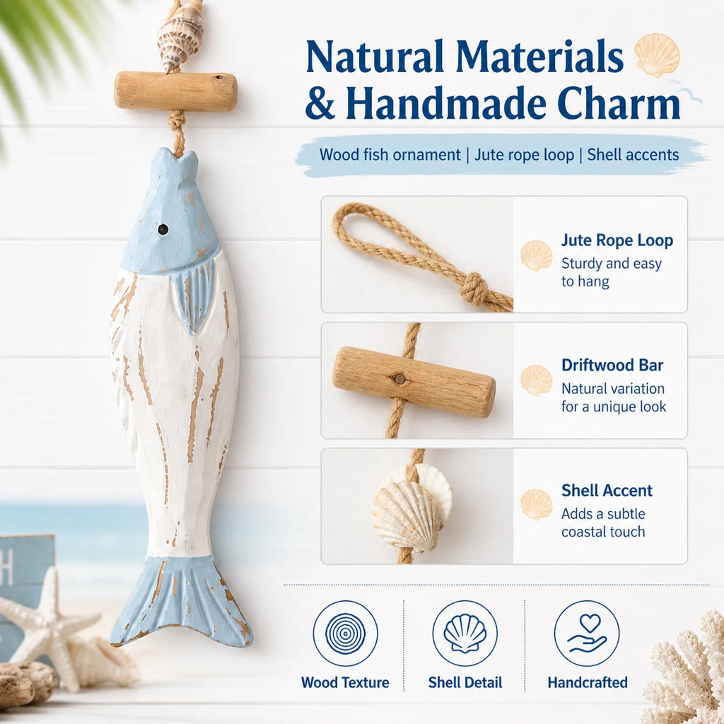 Handmade Coastal Fish Wall Hanging