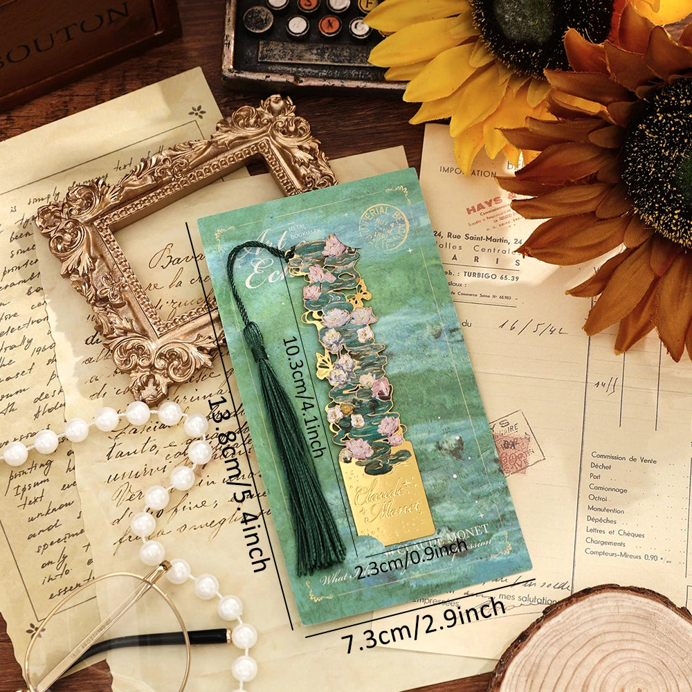 Vintage Hollow Metal Bookmark with Long Tassel